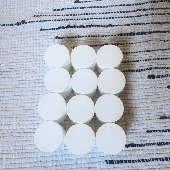 Set of 6 Travel 2oz White Double Wall Jars w Caps - Picture 5 of 8